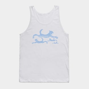 Sea Blue Wave Hawaiian Pattern Mythic Sea Lion Tank Top